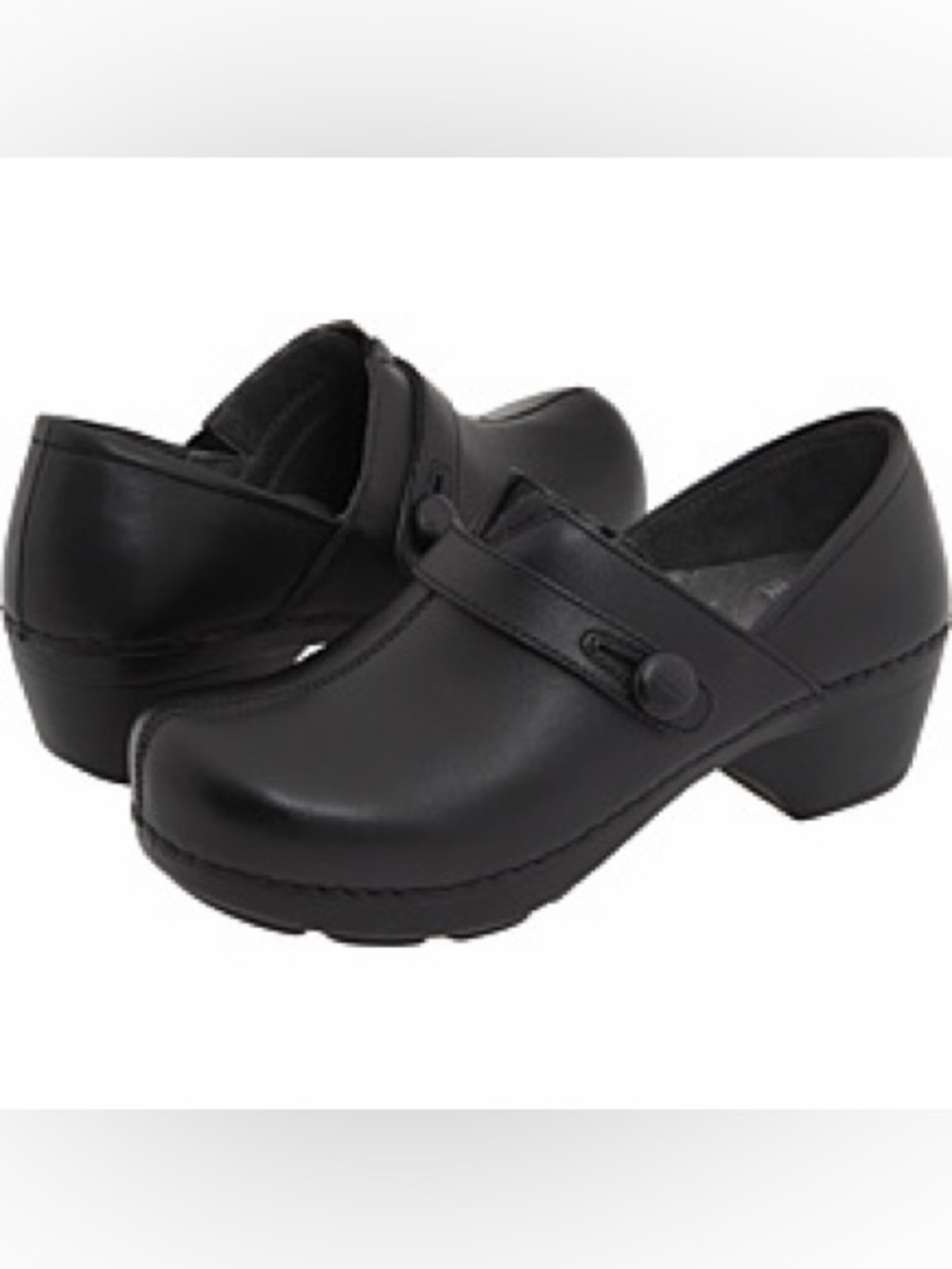 Dansko Solstice Black Leather Mary Jane Clogs Women’s EU 38 US 7.5 Comfort Shoes